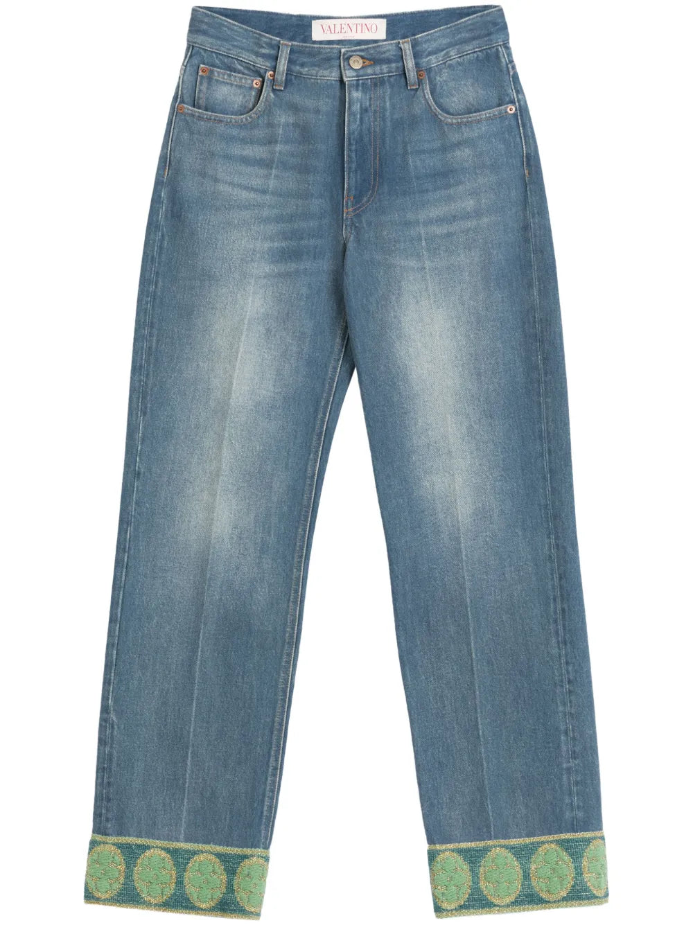 Jacquard-Trim Jeans