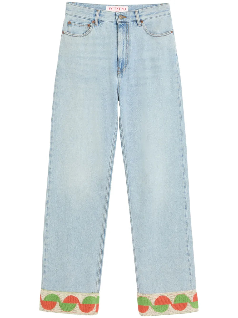 Jacquard-Trim Jeans