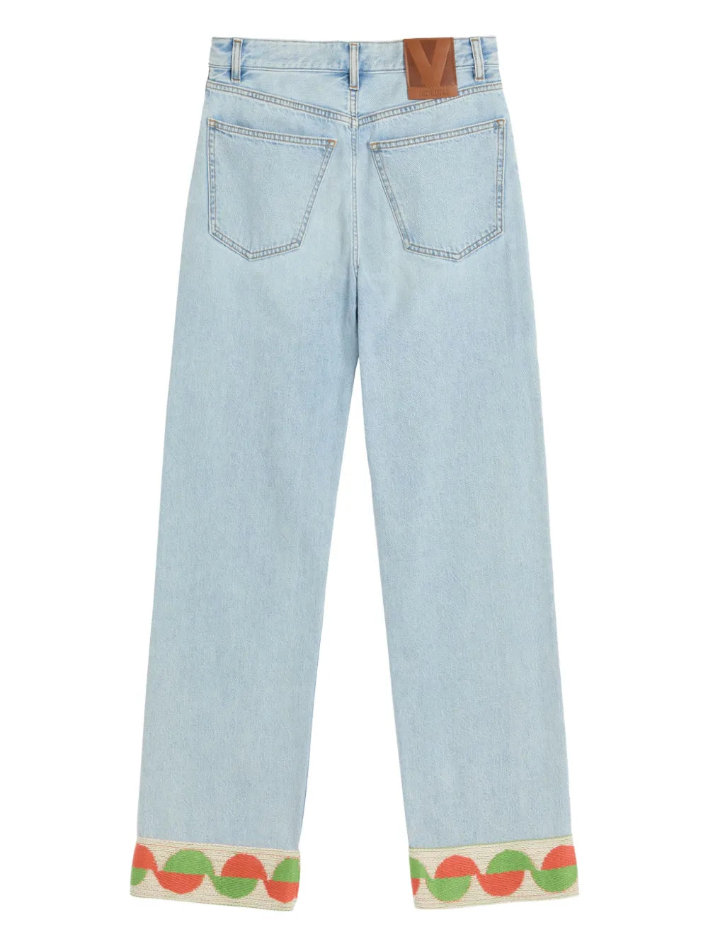 Jacquard-Trim Jeans