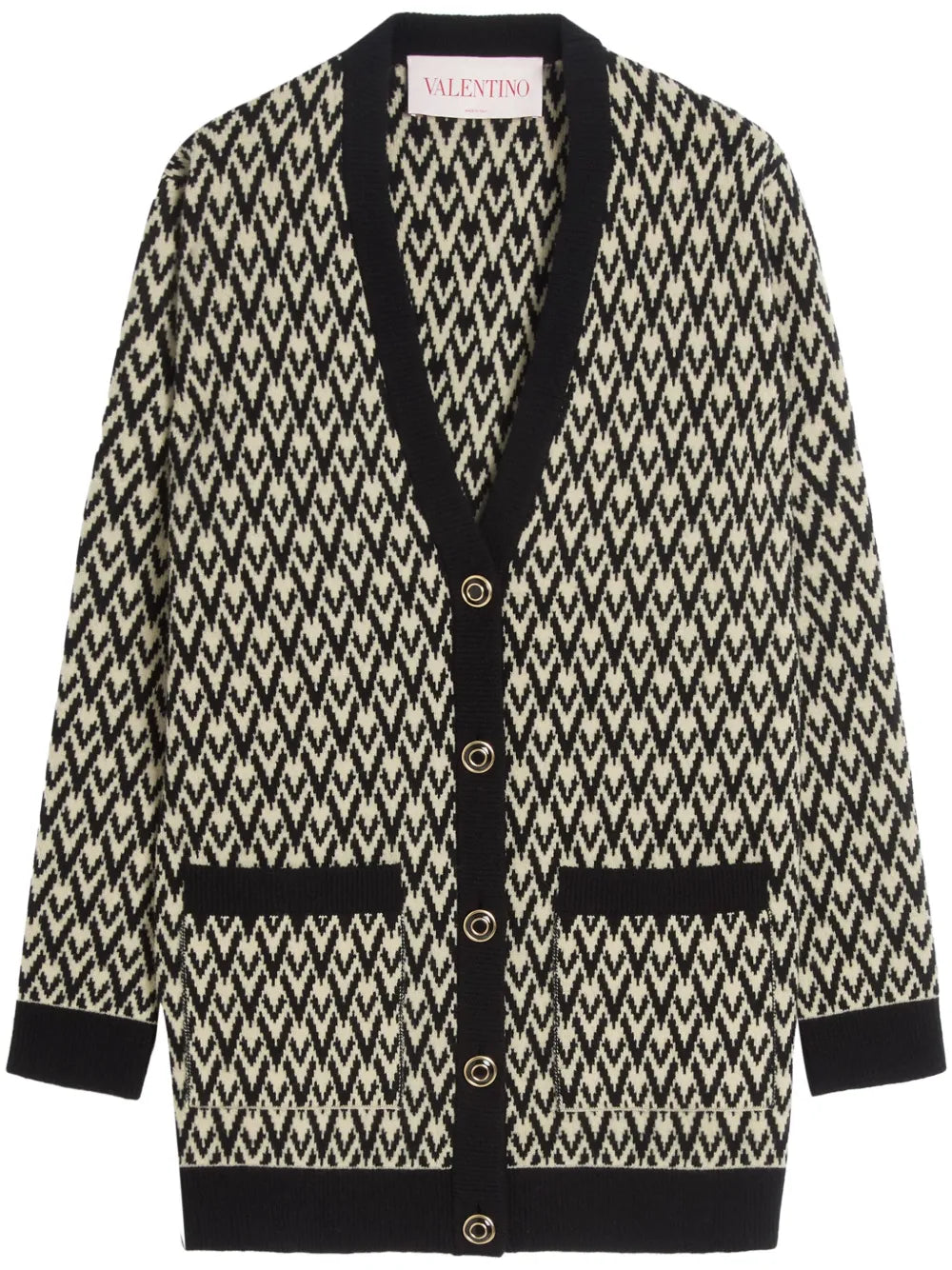 Monogram-Pattern Knit Cardigan