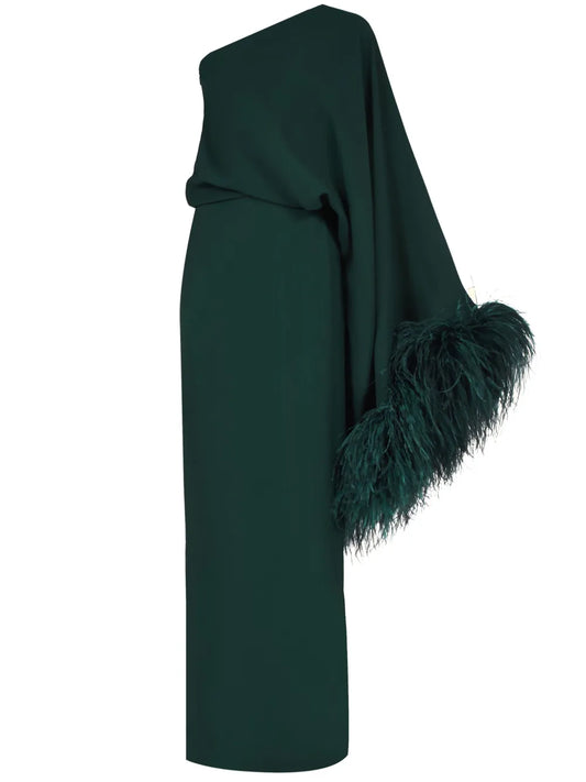 Feathered Eternity Maxi Dress