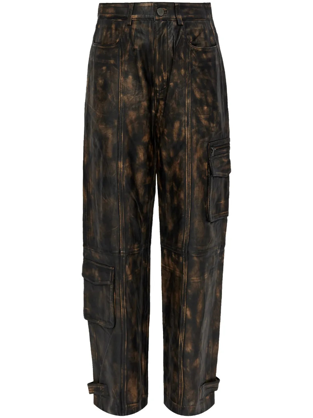 Straight-Leg Leather Trousers