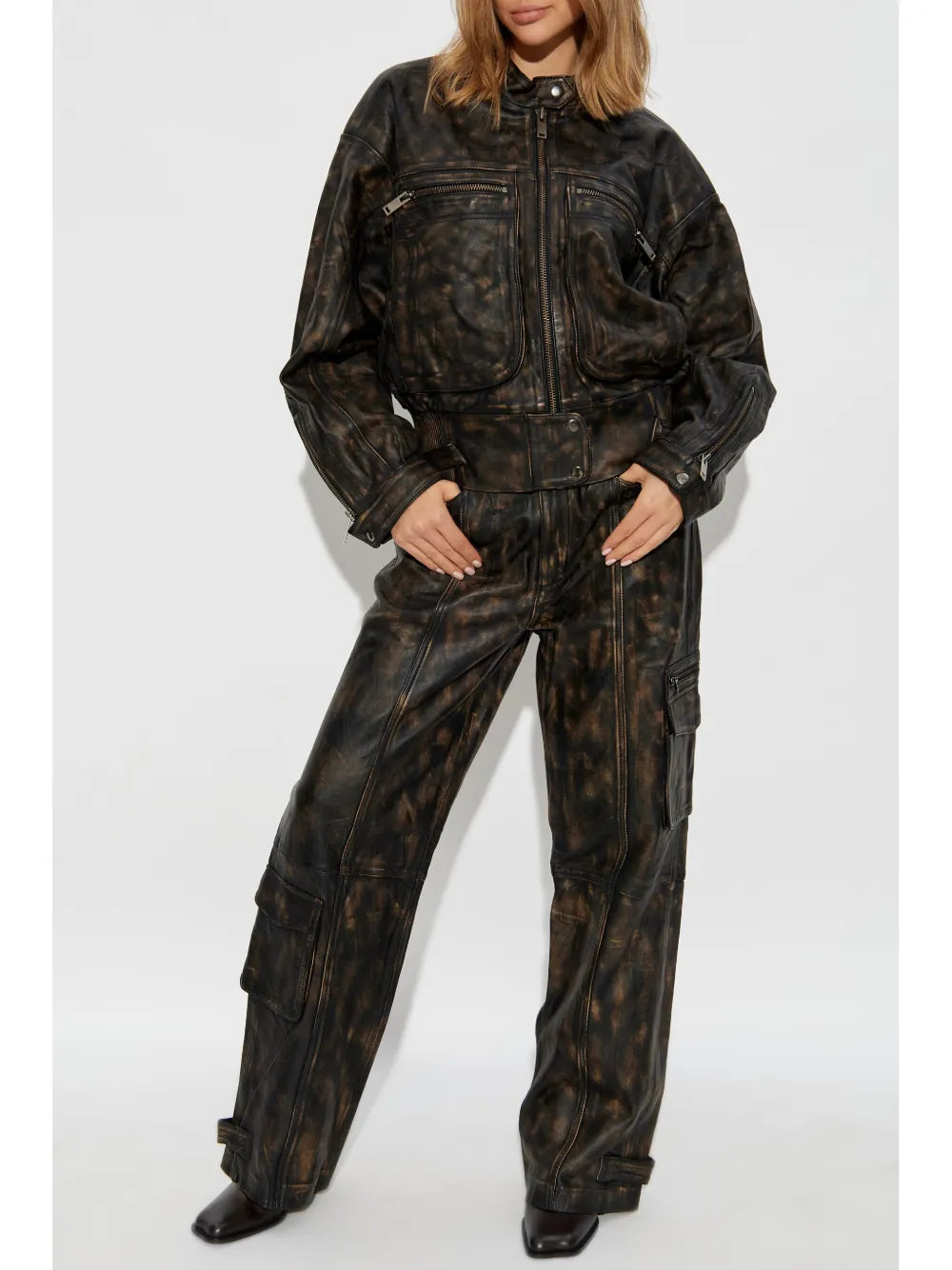 Straight-Leg Leather Trousers