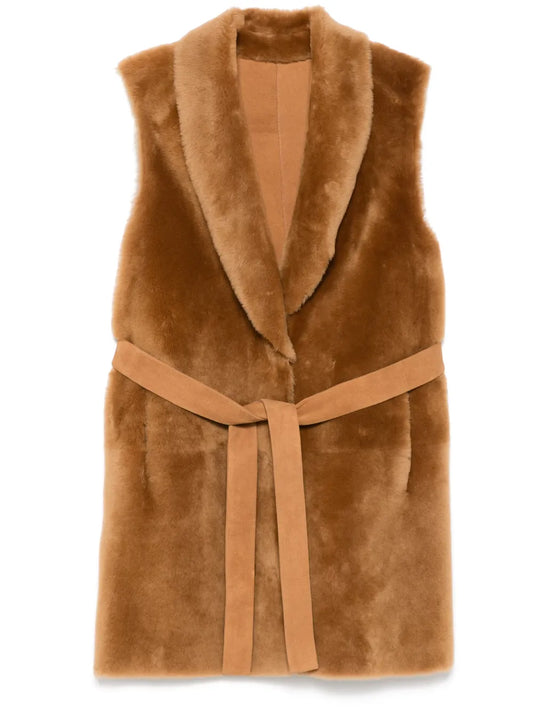 Shearling Sleeveless Coat