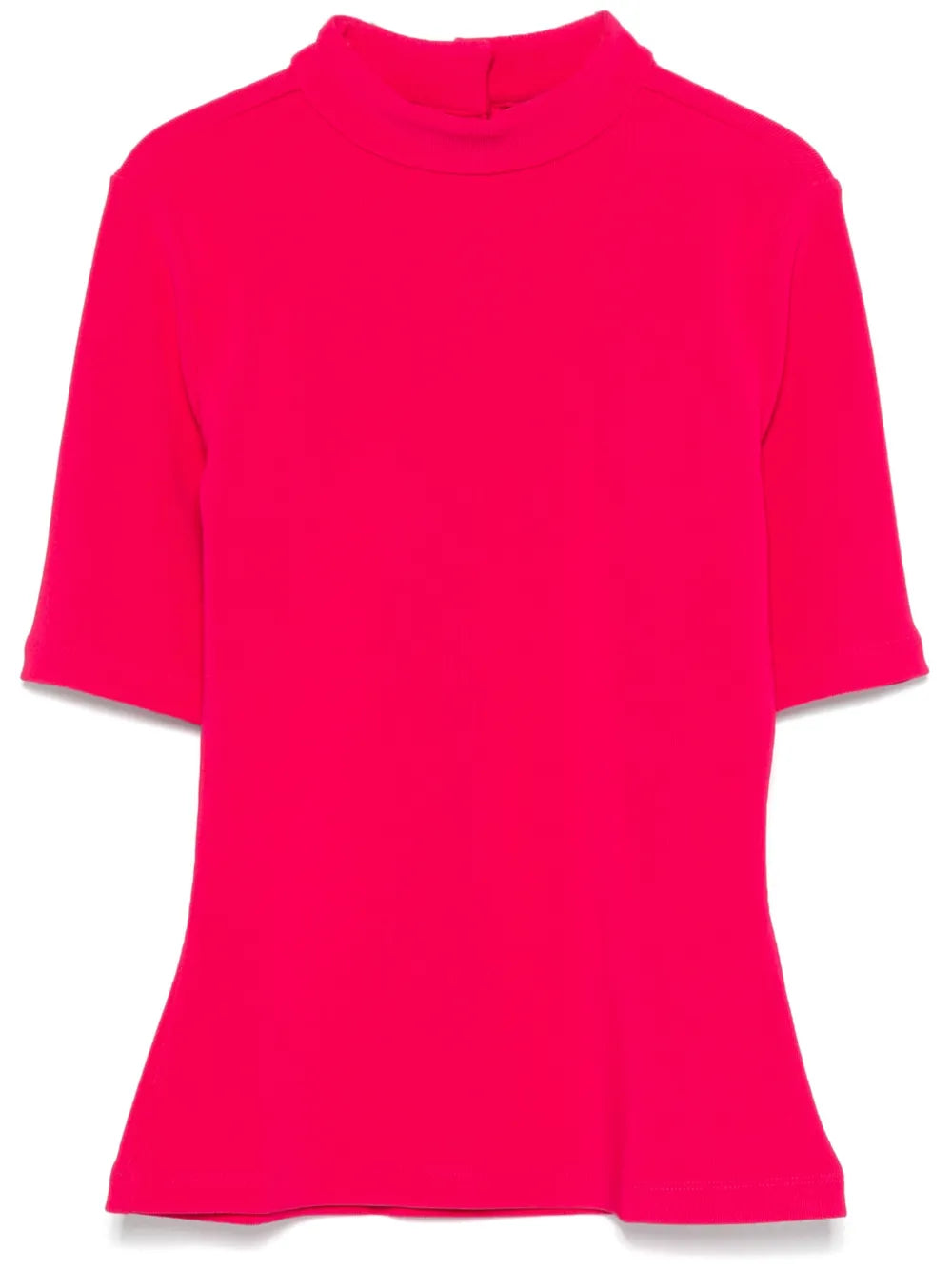 Mock-Neck Ribbed Top