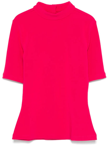 Mock-Neck Ribbed Top