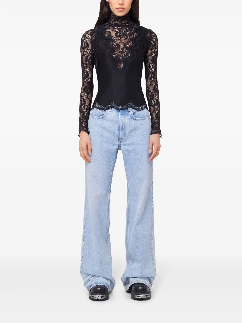 Long-Sleeve Lace Top
