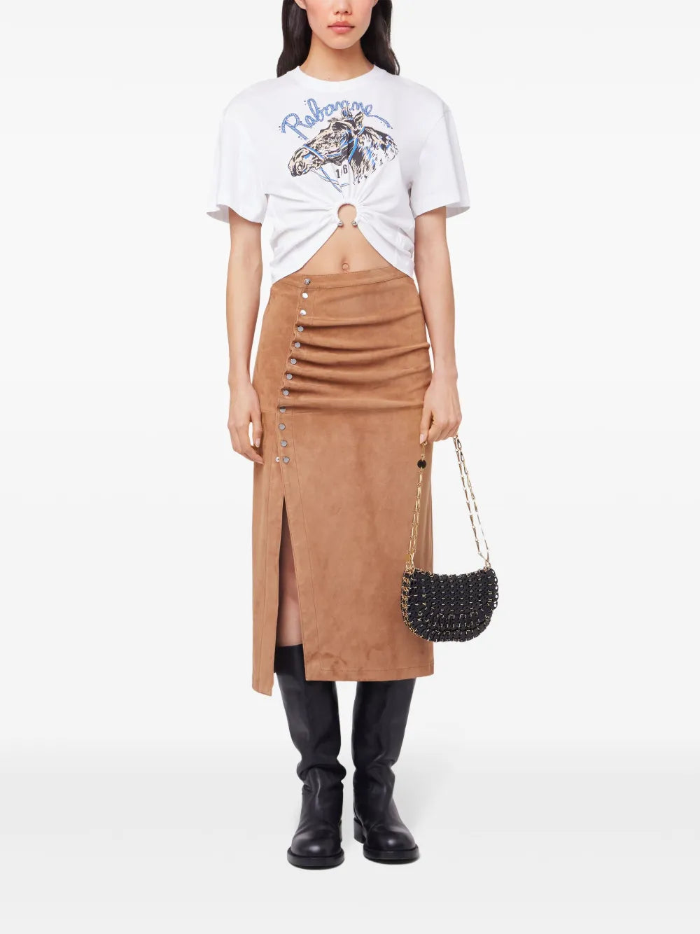 Suede Midi Skirt