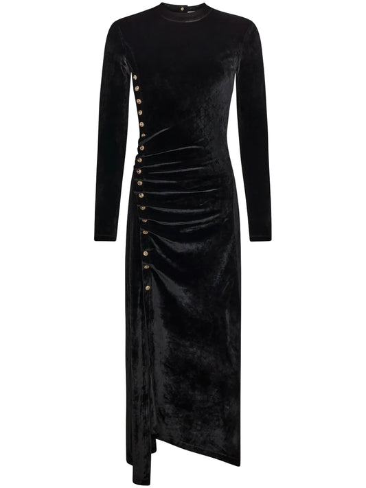 Draped Velvet Maxi Dress
