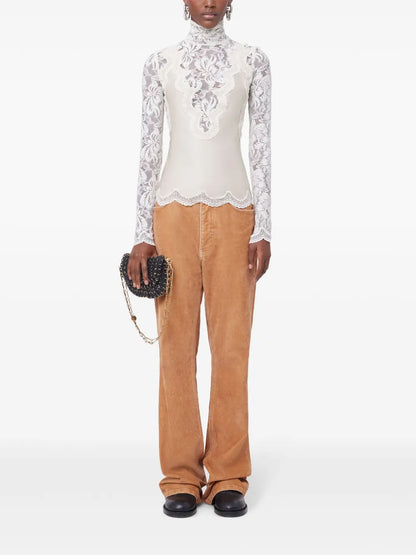 Long-Sleeve Lace Top