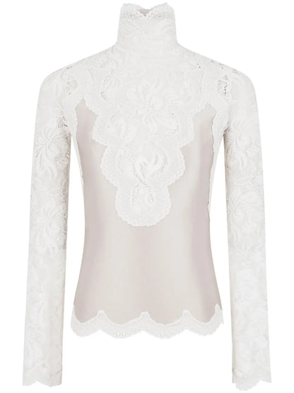 Long-Sleeve Lace Top