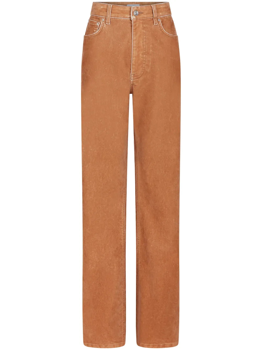 Contrast-Stitching Straight Trousers