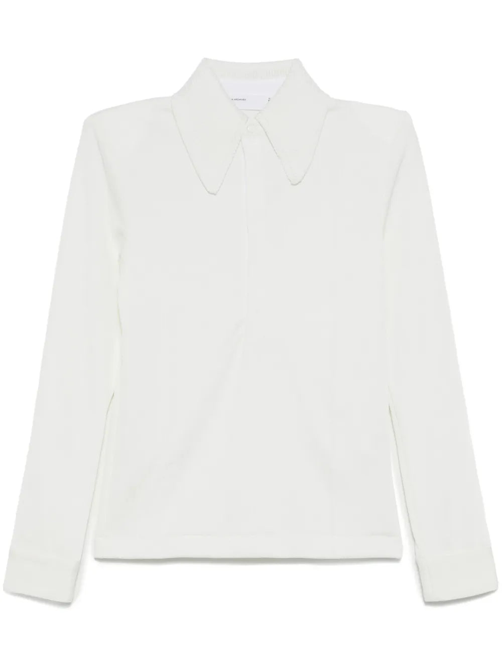Glossy Contrasting-Collar Polo Shirt