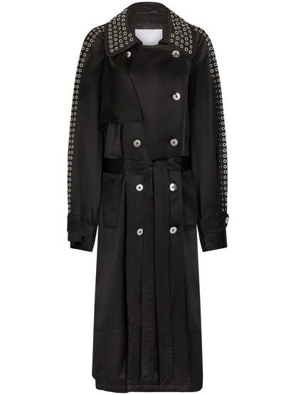 Eyelet-Detail Trench Coat