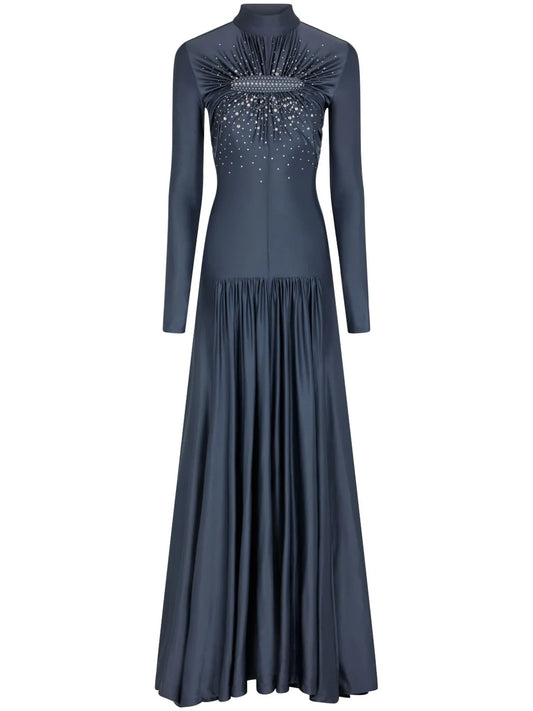 Embroidered Jersey Gown