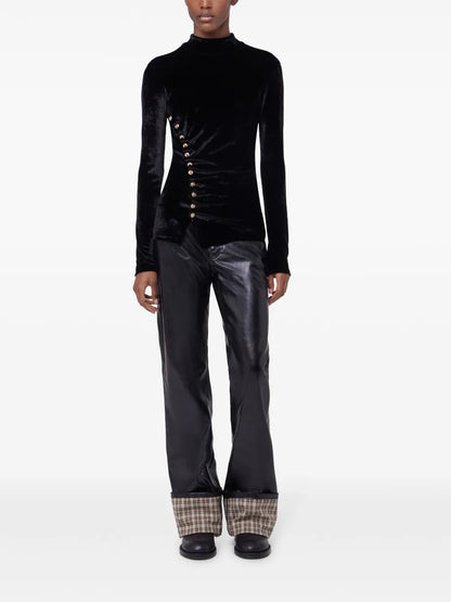 Draped Velvet Top