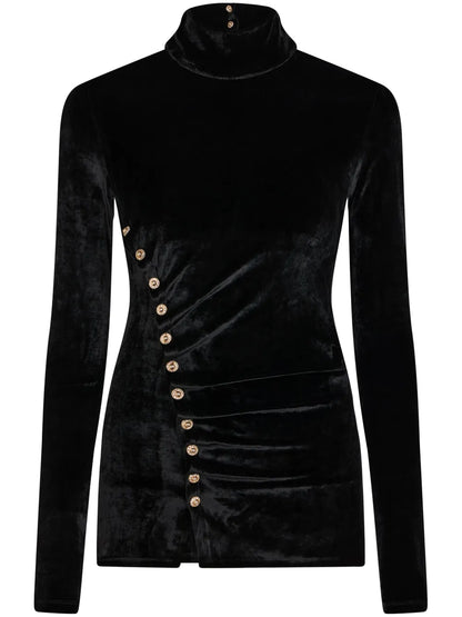 Draped Velvet Top