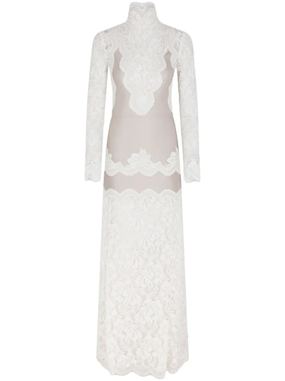 Lace Jersey Maxi Dress