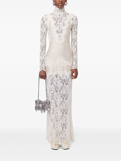 Lace Jersey Maxi Dress