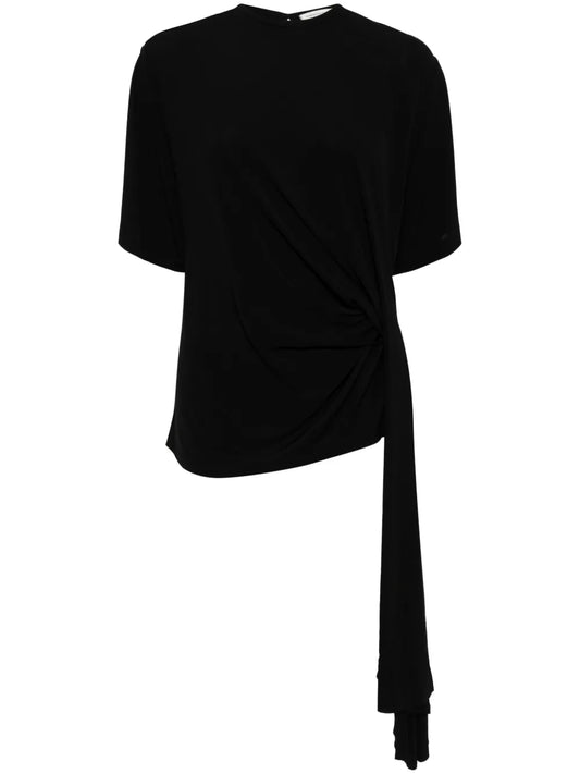 Side Cowl Draped Extension T-Shirt