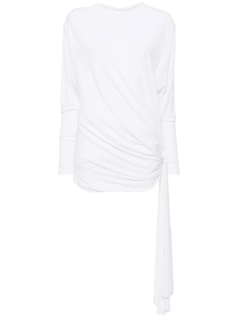 Side Cowl Drape Extension Dress
