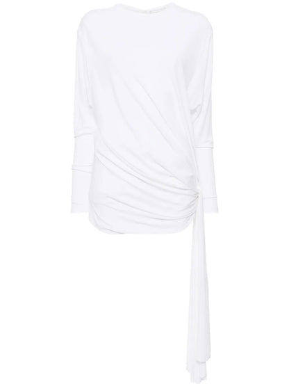 Side Cowl Drape Extension Dress
