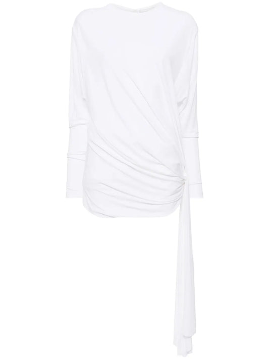 Side Cowl Drape Extension Dress
