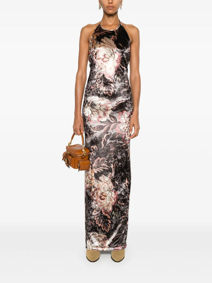 Printed Chenille Maxi Dress
