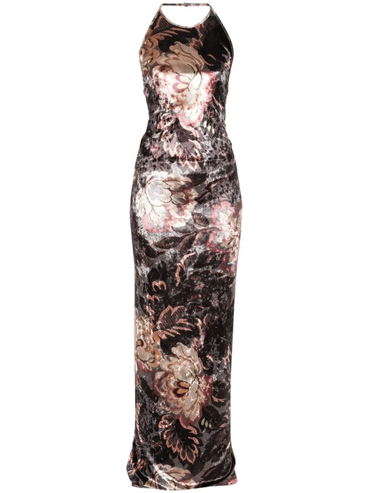 Printed Chenille Maxi Dress