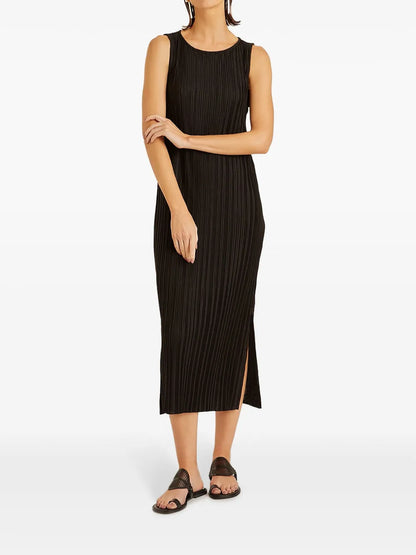 Plissé Midi Dress