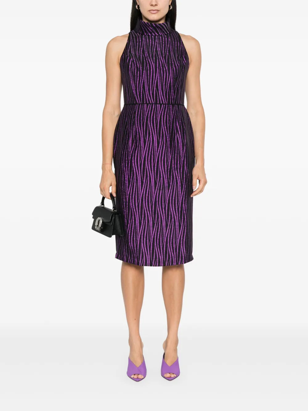 Roll-Neck Midi Dress