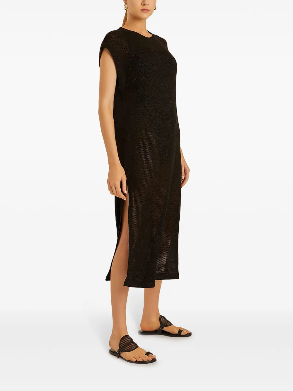Crochet-Knit Midi Dress