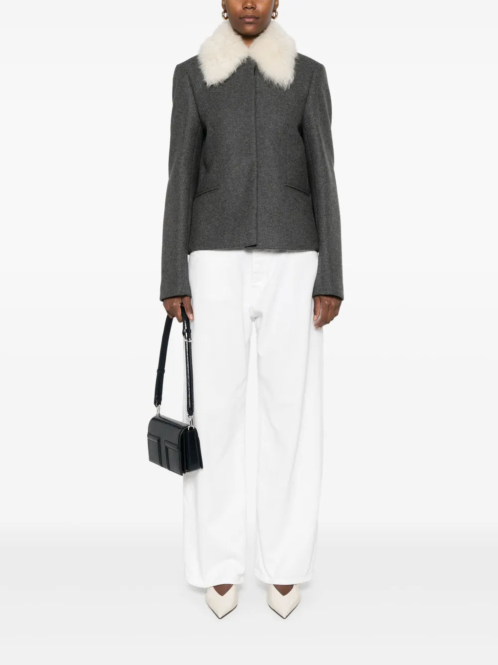 Shearling-Collar Jacket