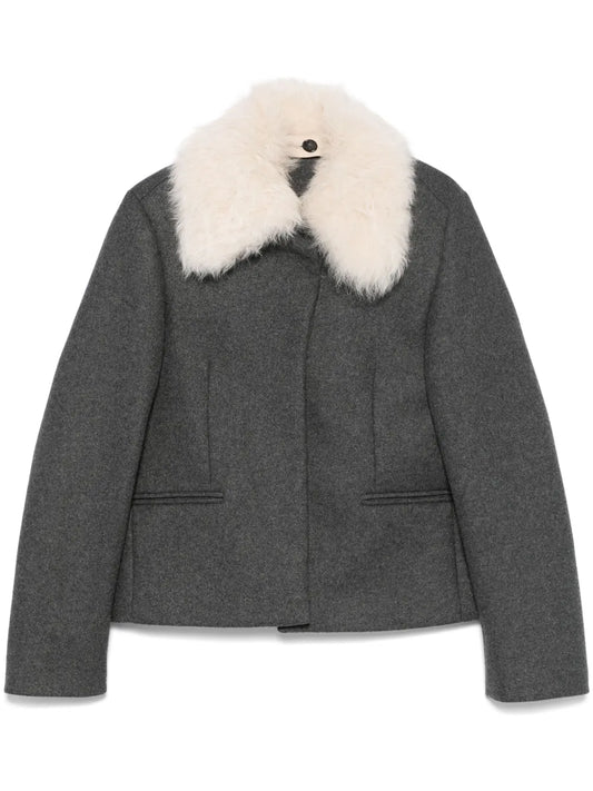Shearling-Collar Jacket