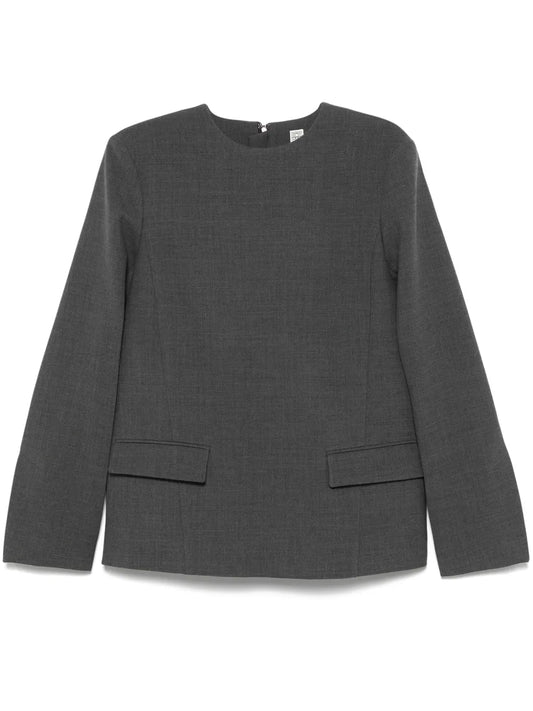 Mélange-Effect Blouse