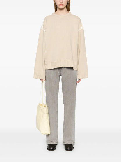 Embroidered-Trim Sweater