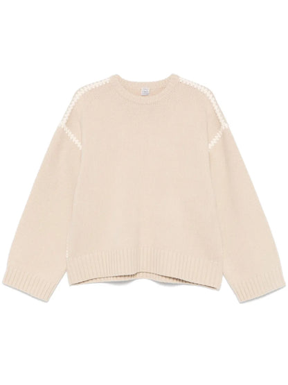 Embroidered-Trim Sweater