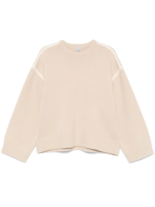 Embroidered-Trim Sweater