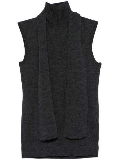 Scarf-Detailing Sleeveless Top