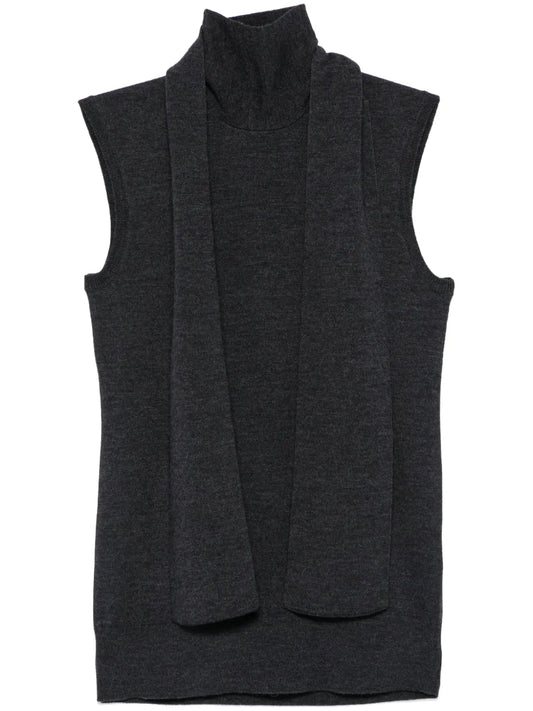 Scarf-Detailing Sleeveless Top