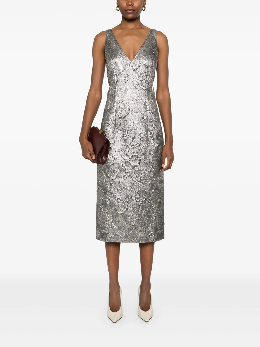 Brocade Midi Dress