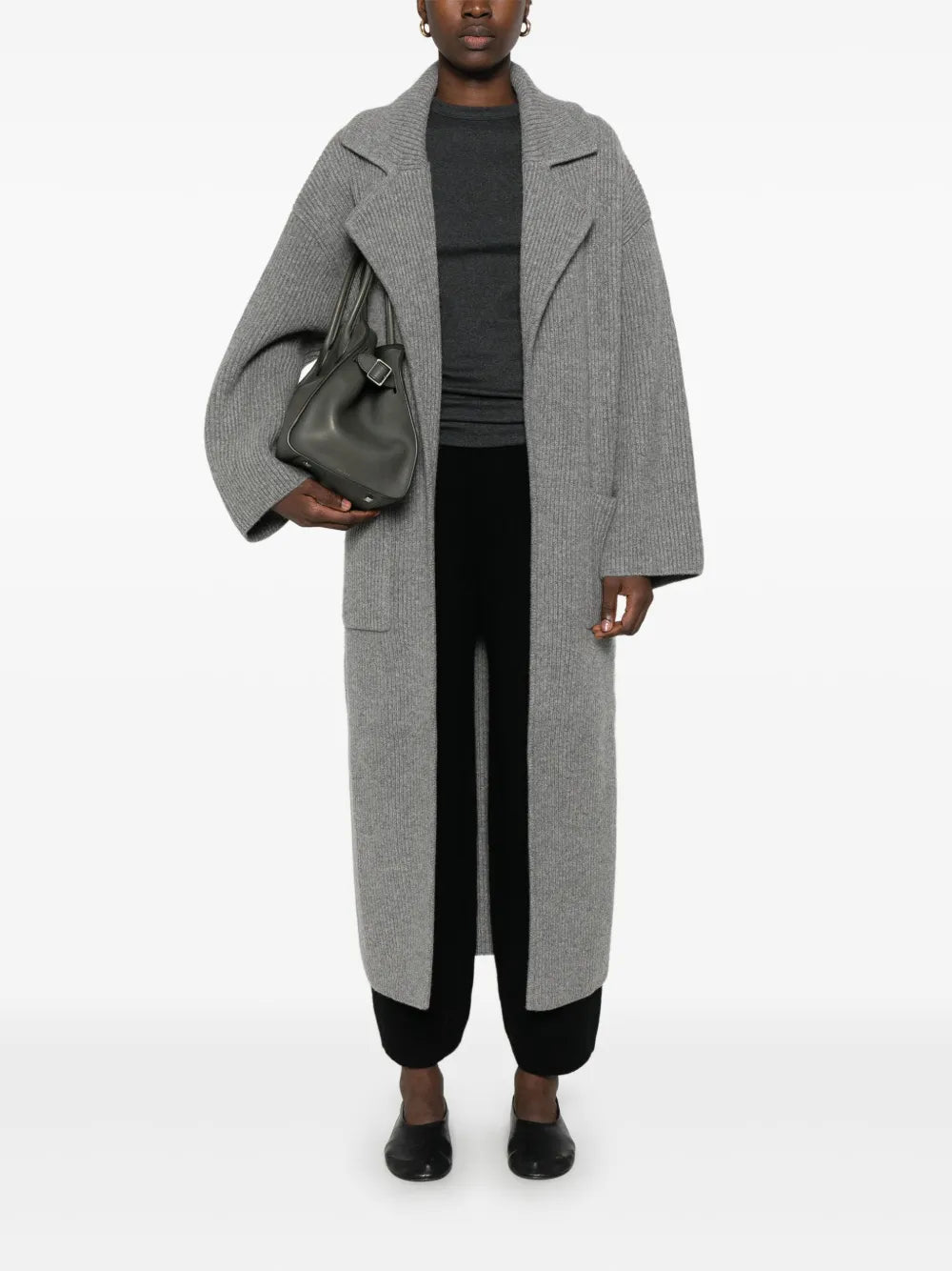 Ribbed-Knit Cardi-Coat
