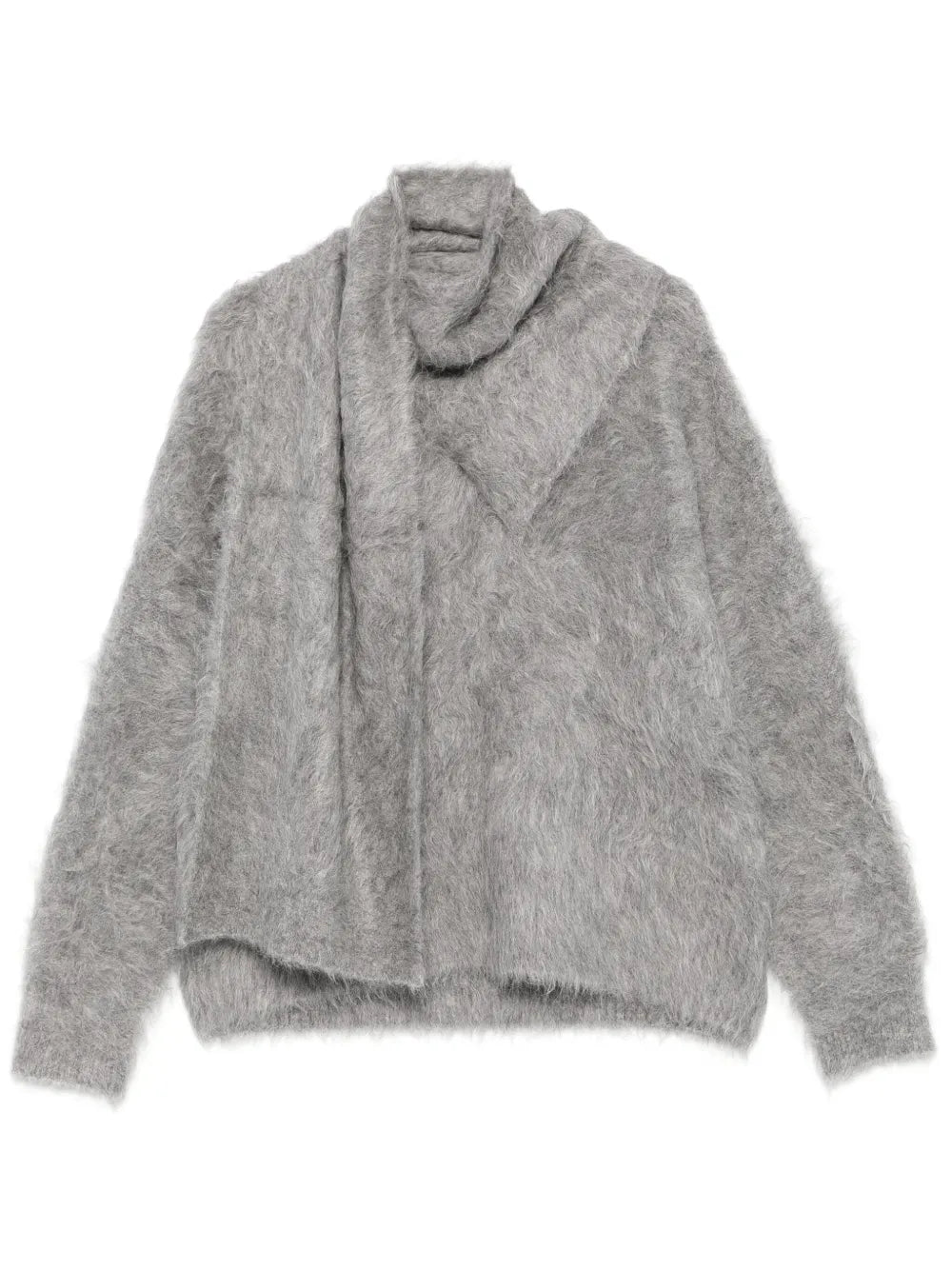 Draped-Scarf Sweater