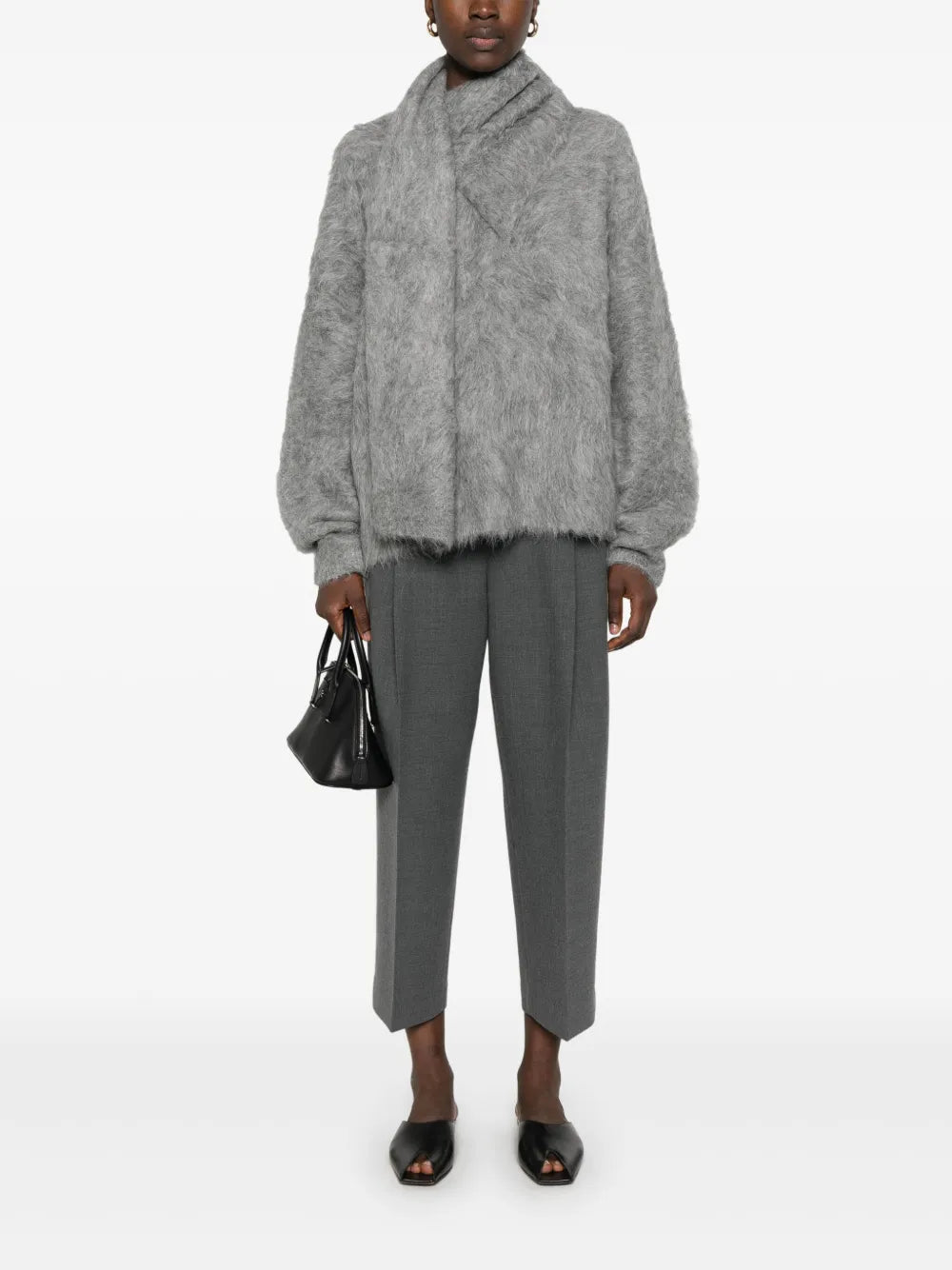 Draped-Scarf Sweater