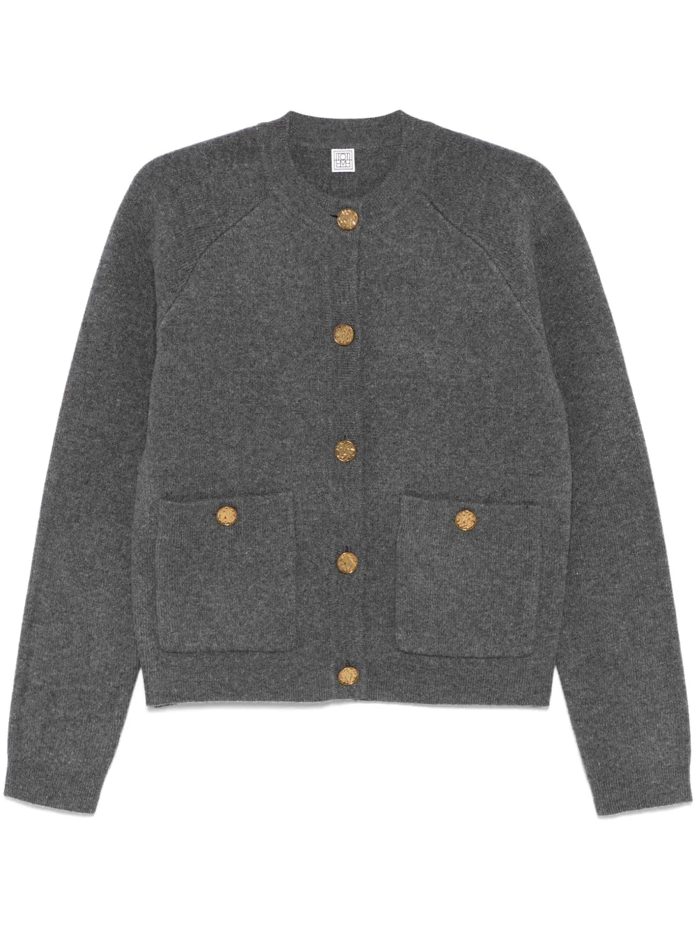 Hammered-Buttons Cardigan