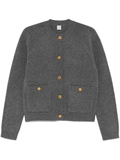 Hammered-Buttons Cardigan