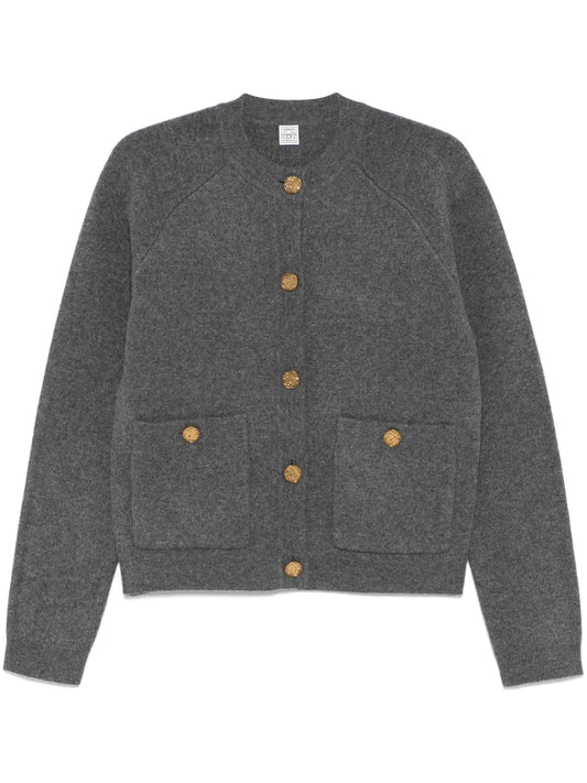 Hammered-Buttons Cardigan