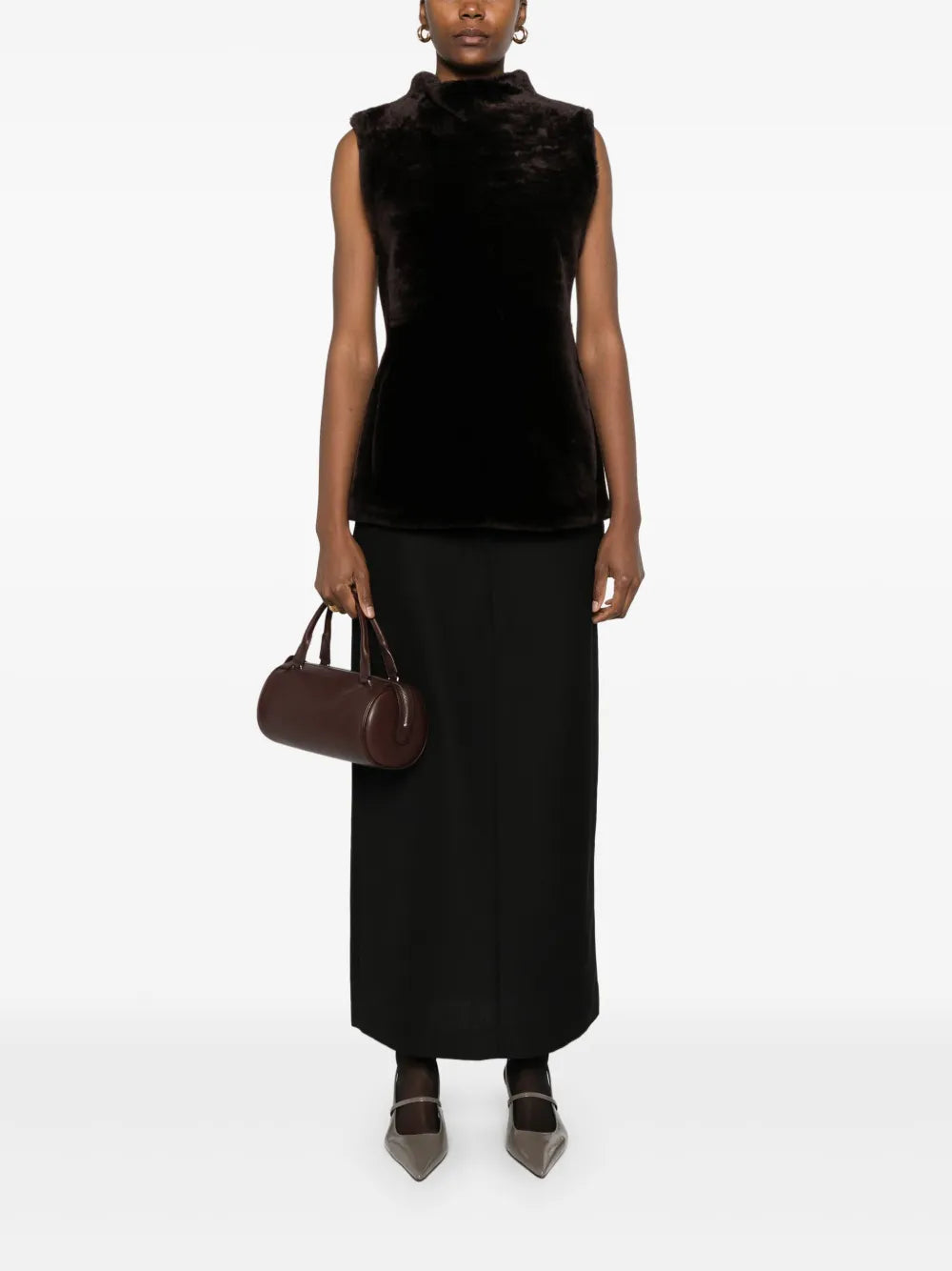 Shearling-Panel Top