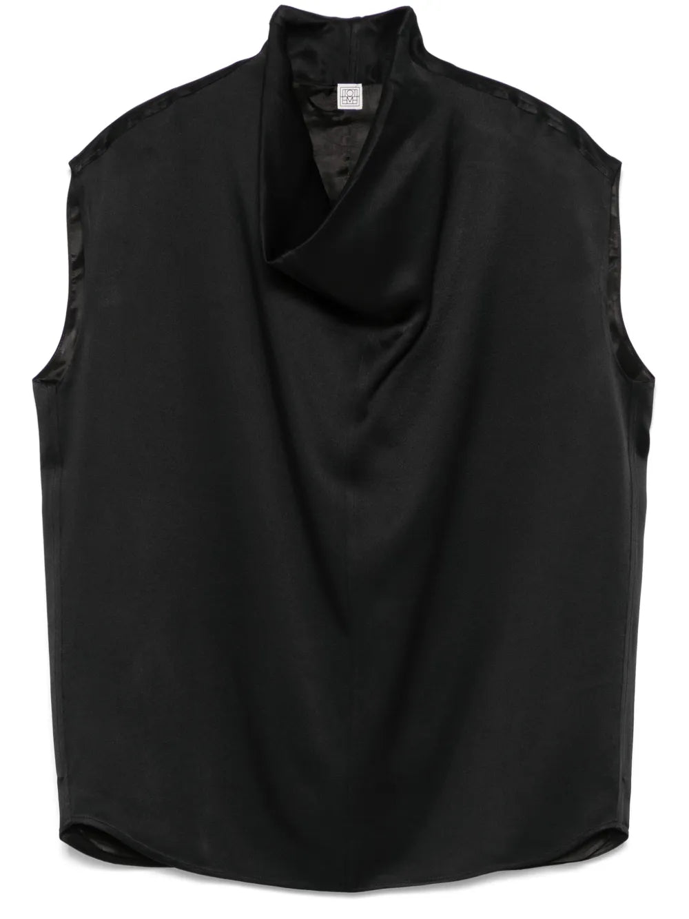 Sleeveless Funnel-Neck Blouse