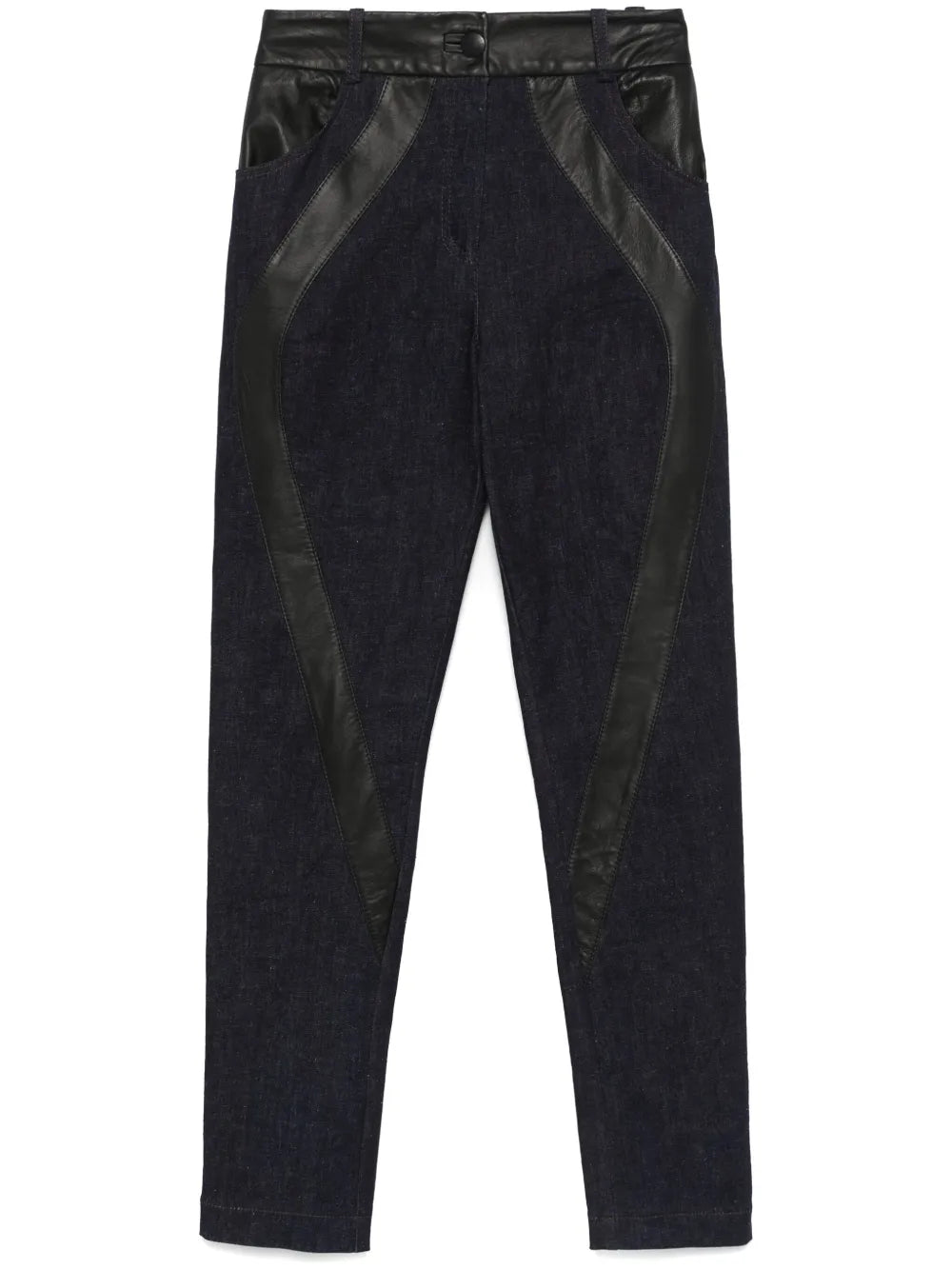 Leather-Inserts Jeans